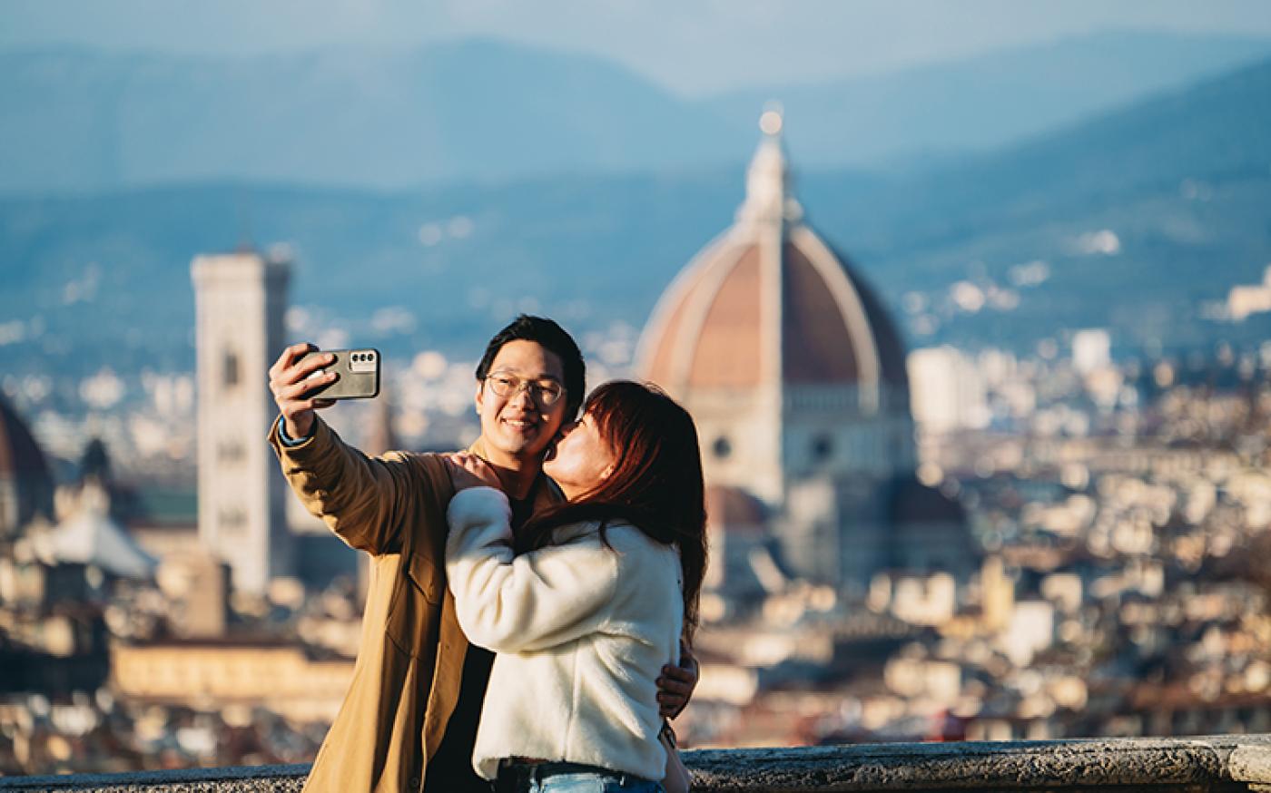 couple taking selfie
